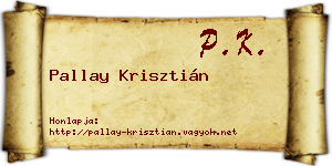 Pallay Krisztián névjegykártya